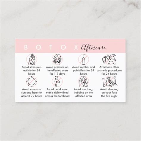 Botox Aftercare Instructions Business Card | Zazzle