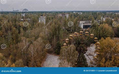 Drone Aerial Photo of the Abandoned Amusement Attraction Park with ...