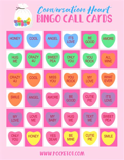 Heart Bingo Printable Cards - Printable Bingo Cards