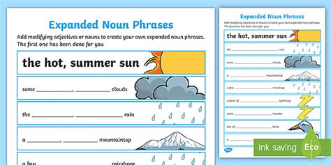 Expanded Noun Phrases Worksheet to Support the Teaching of Lila and the Secret