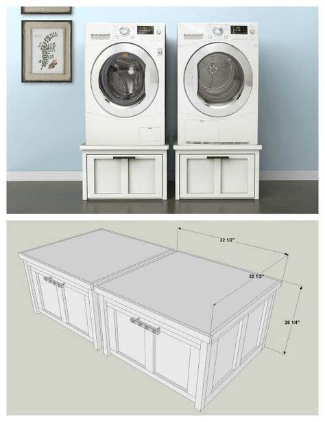 DIY Washer and Dryer Pedestals with Storage Drawers :: Find the FREE PLANS for this pr ...