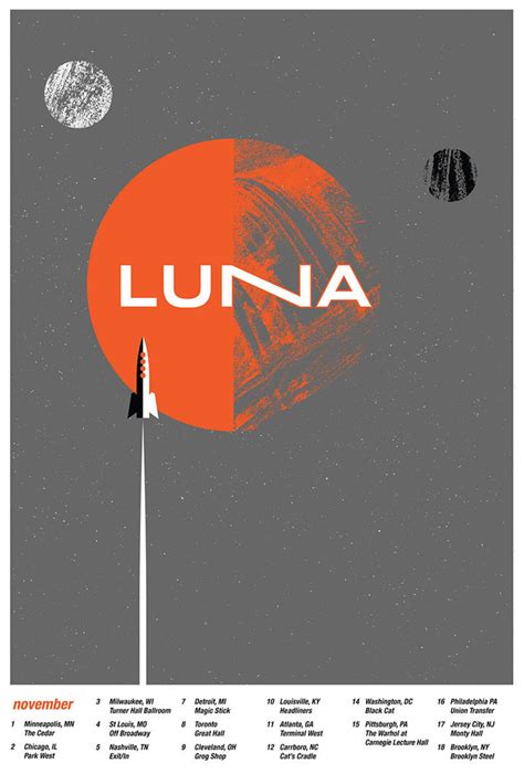 Screenprint Luna 2017 Tour Poster Silkscreen Rock Poster | Etsy