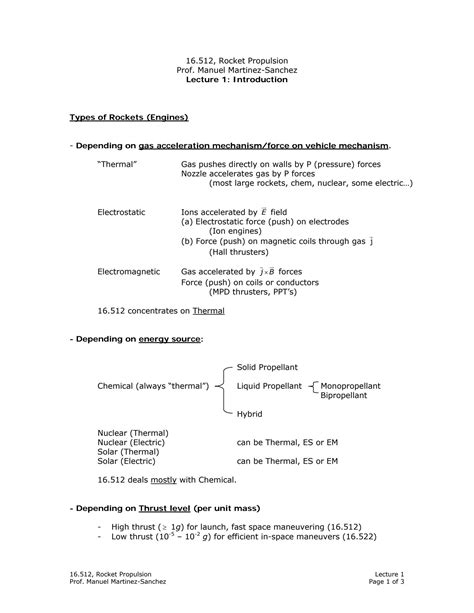 SOLUTION: Types of rocket engines_mit - Studypool