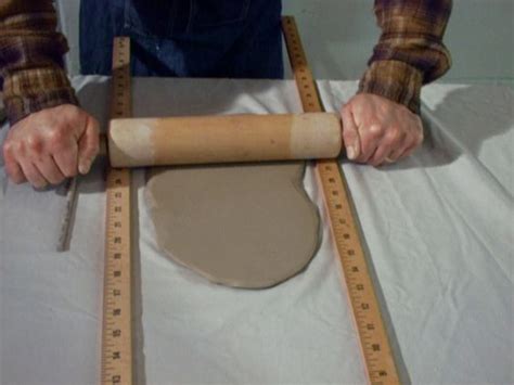 slab+pottery | To help you roll your clay to an even thickness, place a yard stick ... | Pottery ...