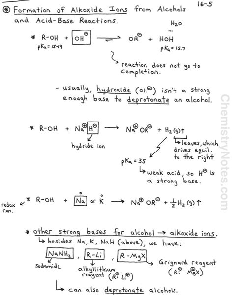 Formation of Alkoxide Ions | Organic chemistry books, Chemistry notes ...