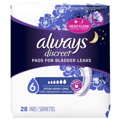 Always Discreet Incontinence Pads for Women, Extra Heavy Absorbency ...