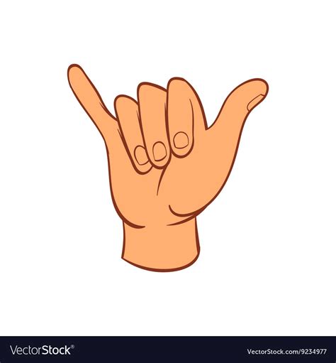 Hang loose hand gesture icon cartoon style Vector Image