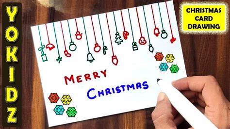 CHRISTMAS CARD DRAWING EASY - YouTube