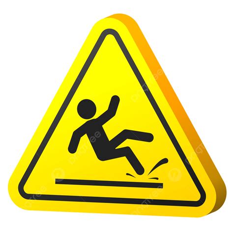 3d Slippery Warning Icon, Slippery Warning Icon, Fall Warning, Caution Slippery Surface Sign PNG ...