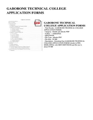 Gaborone Technical College - Fill Online, Printable, Fillable, Blank ...