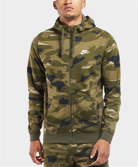 Nike Cotton Camo Futura Full Zip Hoodie in Green for Men - Lyst