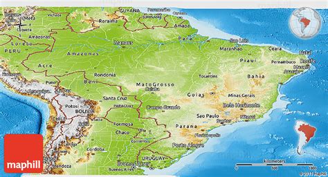 Physical Panoramic Map of Brazil