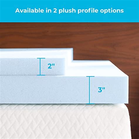 Linenspa 3 Inch Memory Foam Mattress Topper, Gel Infused RV Queen Mattress Topper, CertiPUR-US ...