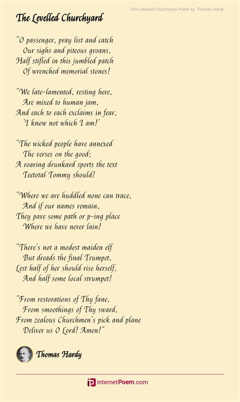 The Levelled Churchyard Poem by Thomas Hardy