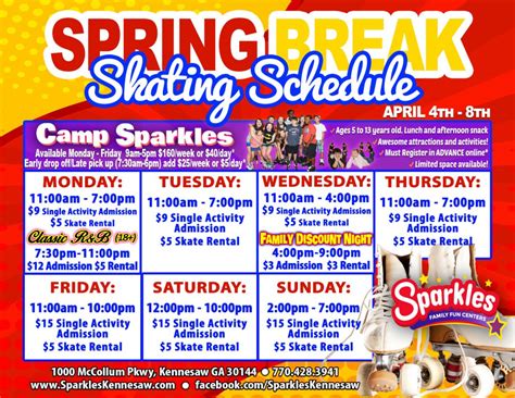 Sparkles Skating Rink Hours | Hiram GA Skating Rink Schedule | Sparkles ...