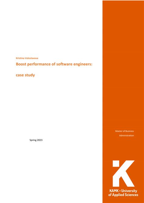 (PDF) Boost performance of software engineers: case study