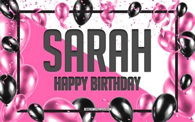 Download wallpapers Happy Birthday Sarah, Birthday Balloons Background, Sarah, wallpapers with ...