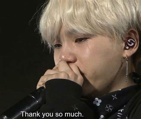 Suga crying during his ment BTS Wings Tour Final | Yoongi, Min yoongi ...