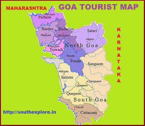 GOA TOURISM MAP | TOURIST ATTRACTIONS IN GOA | GOA TOURIST MAP | LIST OF TOURIST ATTRACTIONS ...