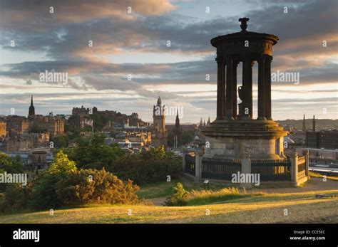 Edinburgh skyline at sunset, Scotland Stock Photo - Alamy