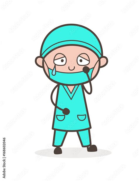 Cartoon Emotional Physiatrist Doctor Sad Face Vector Stock Vector ...