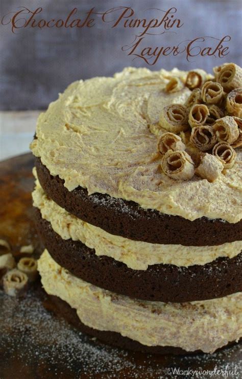 Chocolate Cake with Pumpkin Buttercream Frosting