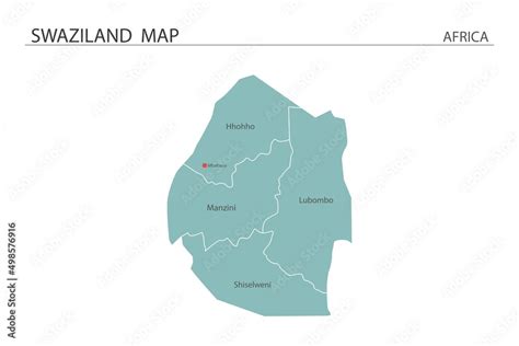 Swaziland map vector illustration on white background. Map have all ...