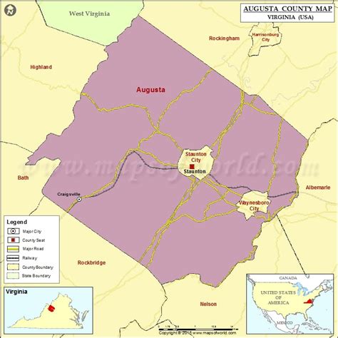 Augusta County Map, Virginia