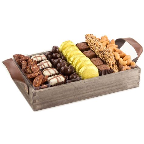 Chocolate & Nuts Wooden Tray | Shiva, Sympathy, and Condolence Gift ...