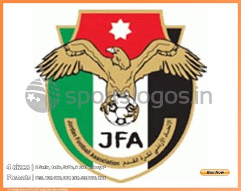 Jordan - 2000, Asian Football Confederation, Soccer Sports Embroidery Logo in 4 sizes