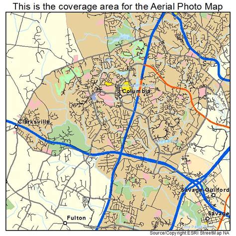 Aerial Photography Map of Columbia, MD Maryland