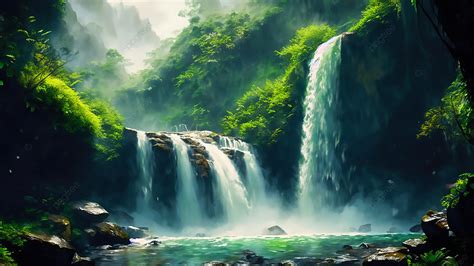 Beautiful Waterfall Background, Water, Nature, Waterfall Background ...