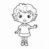 Cartoon Little Girl Coloring Pages Free Printable  sketch template