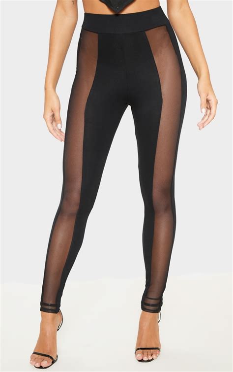 mesh leggings with panel