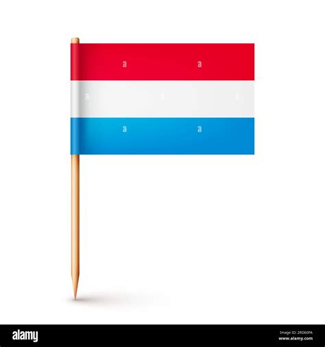 Luxembourgish toothpick flag. Souvenir from Luxembourg. Wooden toothpick with paper flag ...