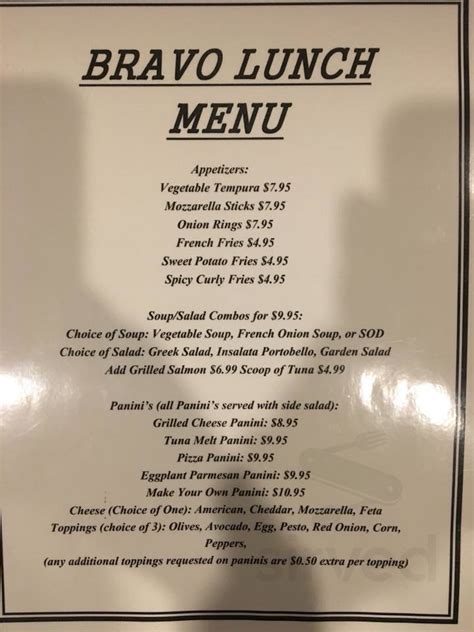 Bravo menus in Queens, New York, United States