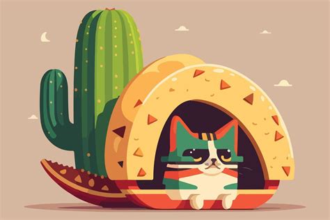 Cat Taco vector illustration 22330599 Vector Art at Vecteezy