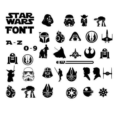 Free font_STAR WARS svg star wars font svg darth vader svg | Etsy