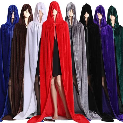 Purple Adult Hooded Velvet Cloak Cape Wizard Costume