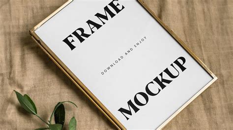 Free Gold Photo Frame Mockup PSD - PsFiles