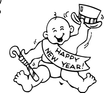 New Year Baby Coloring Pages