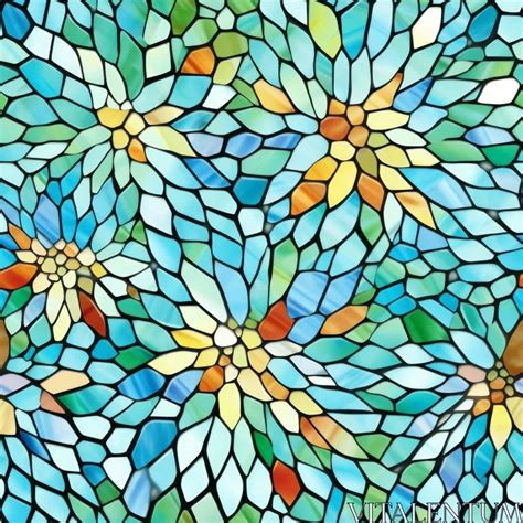 Floral Stained Glass Mosaic Pattern AI Images for design and marketing — Vitalentum.net