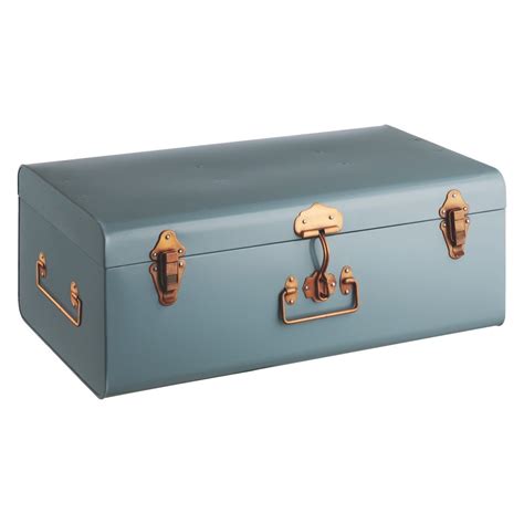 TRUNK Blue metal storage trunk | Storage trunk, Metal storage box ...