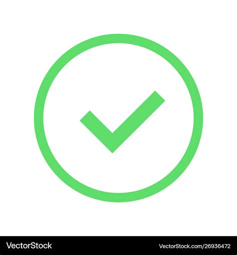 Check mark icon set green ok or v tick red x Vector Image