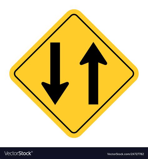 Two way traffic sign Royalty Free Vector Image