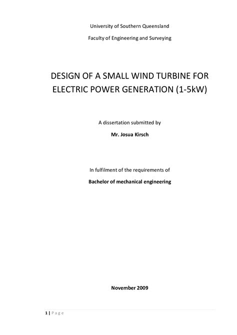 DESIGN OF A SMALL WIND TURBINE - Browsegrades