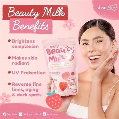 Dear Face Beauty Milk Strawberry Collagen drink | Souqke