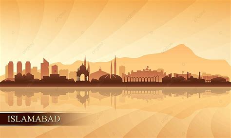 Islamabad City Skyline Silhouette Background Panorama Islamabad Sunset ...