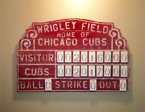 Chicago Cubs Wrigley Field Sports Baseball Team Scoreboard | Etsy