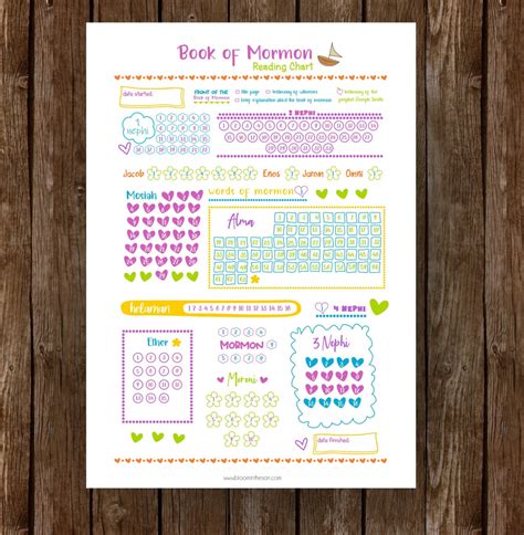 Book of Mormon Timeline Printable Bonus Reading Chart - Etsy